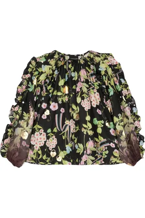 Cynthia Rowley Ruffled floral-print blouse