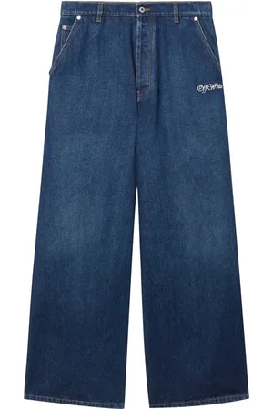 OFF-WHITE Logo-embroidered jeans