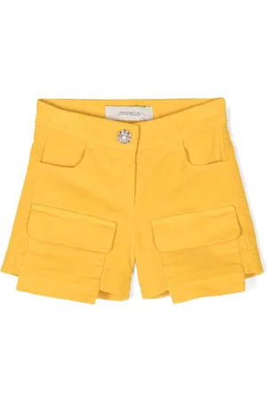 Simonetta Rhinestone-button shorts