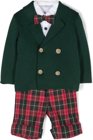 COLORICHIARI Tartan-pattern trousers set