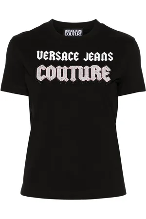 VERSACE Bead-embellished cotton T-shirt