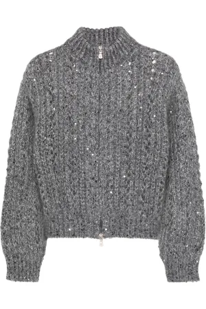 ELEVENTY Zip-up lurex cardigan