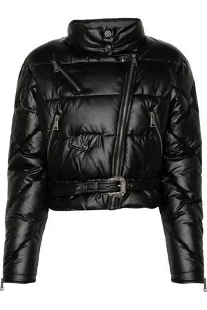 VERSACE Baroque buckle puffer jacket