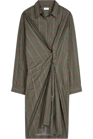 DRIES VAN NOTEN Check-pattern midi dress