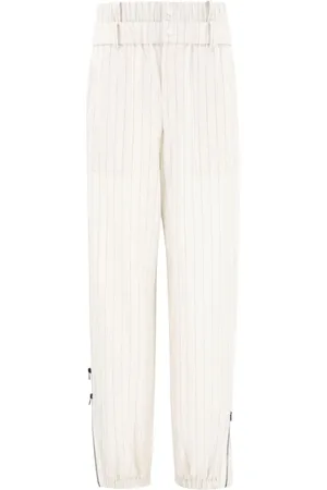MONSE Pinstripe-print zip-detailing pants