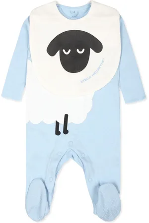 Stella McCartney Sheep-print cotton babygrow set