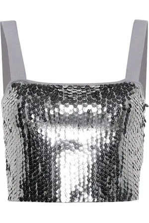 Maje Sequinned crop top