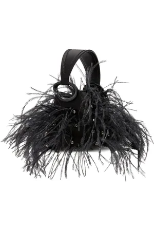 Oscar de la Renta Nano O Handle ostrich-feather bag