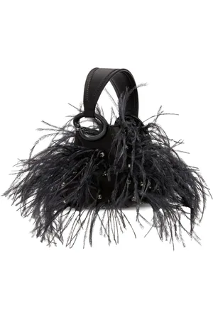Oscar de la Renta Nano O Handle ostrich-feather bag