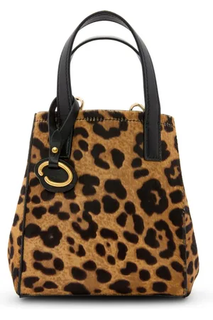 Oscar de la Renta Mini Jaguar-print square tote bag