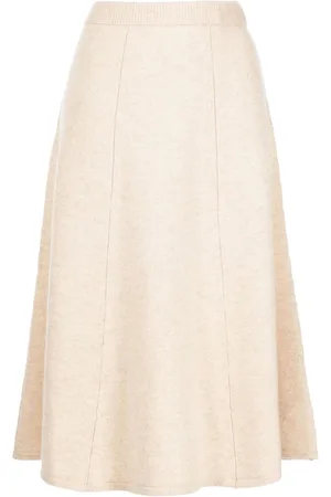 LOVESHACKFANCY Long flared wool-cashmere skirt
