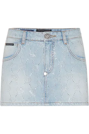 Philipp Plein Monogram denim skirt