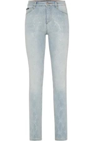 Philipp Plein Monogram high-waisted jegging trousers