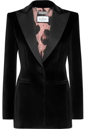 Philipp Plein Skull-appliqu?? velvet blazer
