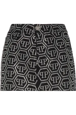 Philipp Plein Monogram denim skirt