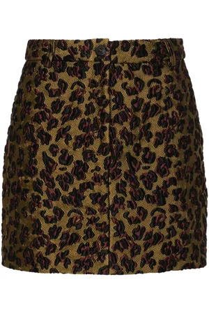Essentiel Antwerp Leopard-jacquard mini skirt