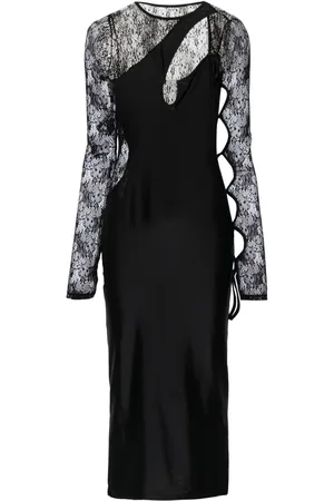 VERSACE Lace-panelling maxi dress