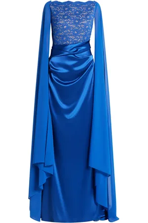 TALBOT RUNHOF Cape-design maxi dress