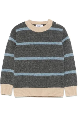 Il gufo Striped-pattern wool jumper