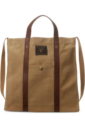 Ralph Lauren Leather-trim canvas tote bag