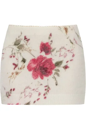 BLUMARINE Floral-pattern mini skirt