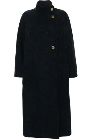 Thom Browne Harris-tweed funnel-neck coat
