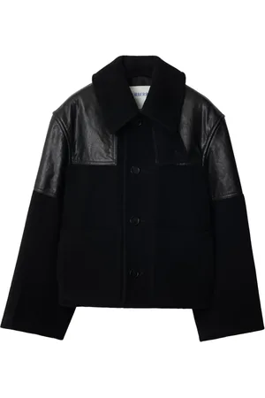 Burberry Panelled leather-wool jacket