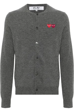 Comme des Garçons Heart-patch wool cardigan