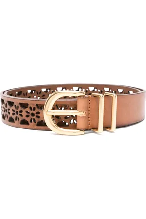 Maje Floral-detail leather belt