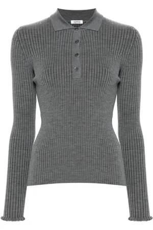 Aspesi Ribbed-knit polo top