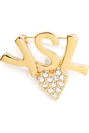 Saint Laurent YSL rhinestone brooch
