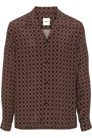 Sandro Interlock-print satin shirt