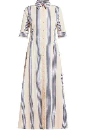 Staud Striped poplin shirt dress