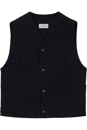 LEMAIRE Collarless v-neck cotton gilet
