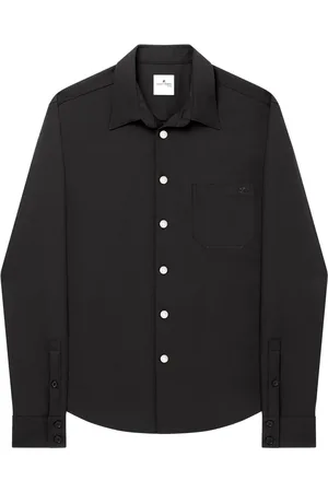 Courrèges Logo-appliqué twill oversized shirt
