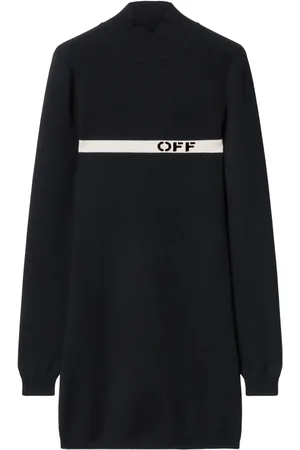 OFF-WHITE Intarsia-knit logo dress