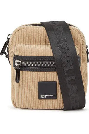 Karl Lagerfeld Box-logo corduroy cross body bag