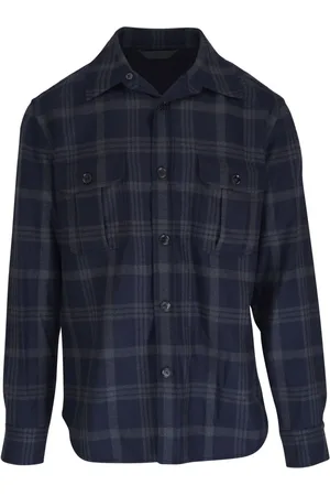 BRIONI Checked wool shirt