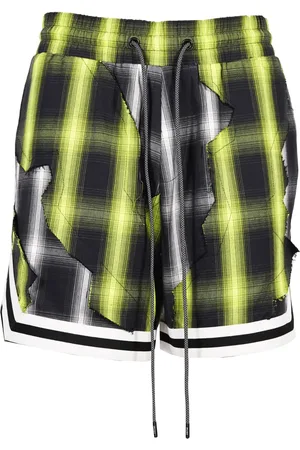 MOSTLY HEARD RARELY SEEN Cut-up plaid shorts