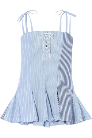 RE/DONE Striped laced mini dress