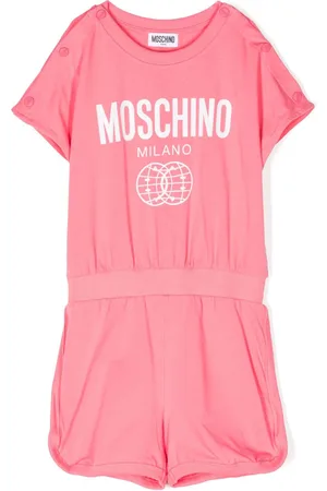 Moschino Logo-print short-sleeved playsuit