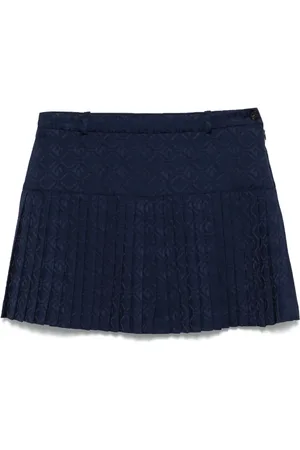 Marine Serre Moon Diamond-jacquard plaetd mini skirt