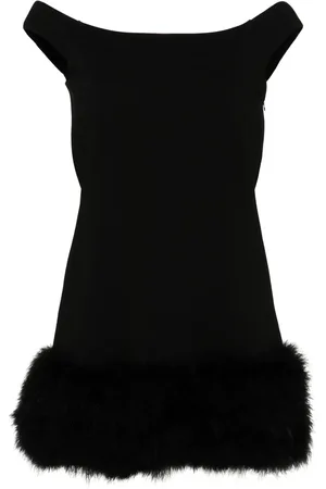 BLUMARINE Feather-embellished mini dress