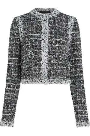 Karl Lagerfeld Bouclé snap-fastening cardigan