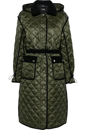 Maje Contrast-trim quilted puffer jacket