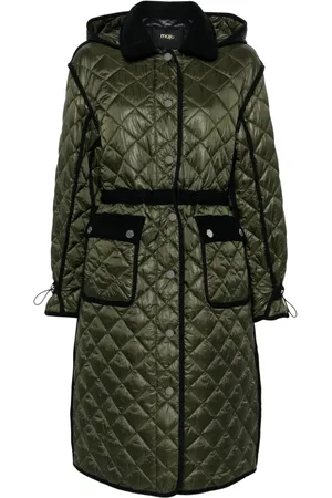 Maje Contrast-trim quilted puffer jacket