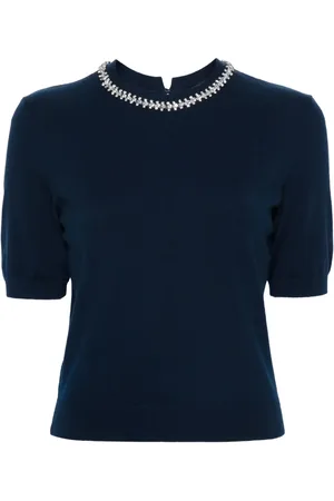 Maje Rhinestone-embellished knitted top