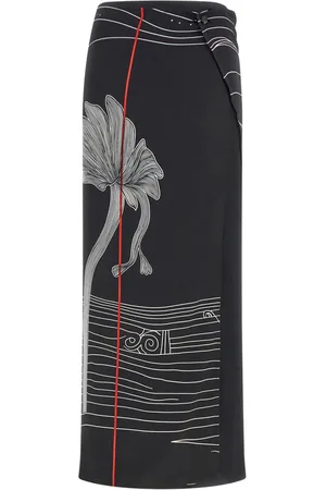 Salvatore Ferragamo Graphic-print silk skirt