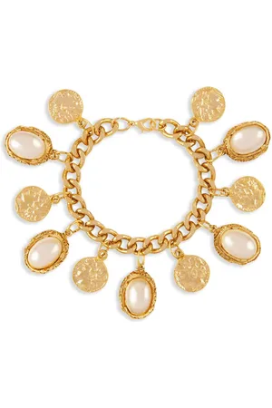 Susan Caplan 1980s -plated charm bracelet