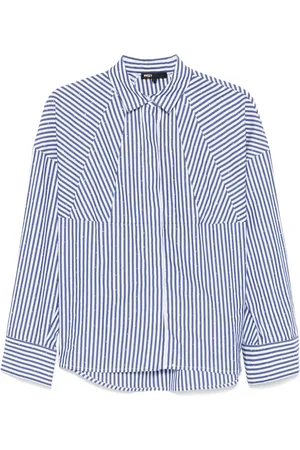 Maje Rhinestone-embellished striped shirt